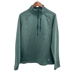 L.L.Bean Men’s Moutain Fleece 1/2 Zip Sweatshirt Green Outdoor Hiking